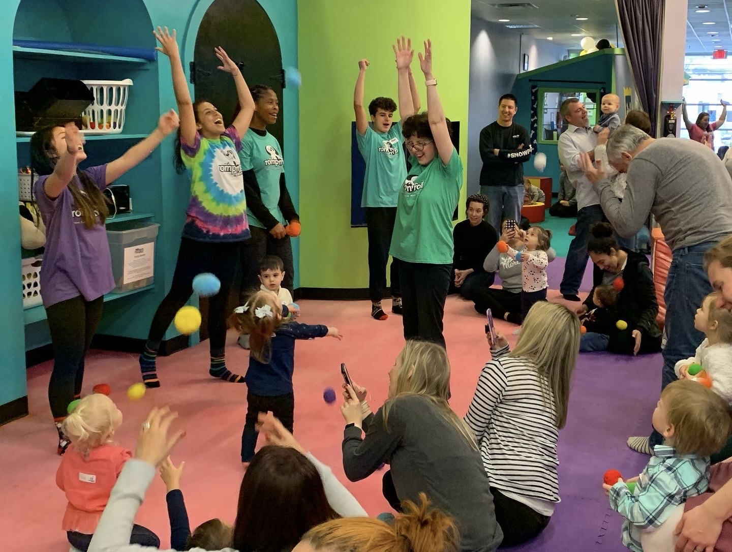 A parent and child group playing on the equipment, contact us today for more family fun places in Glen Allen, VA. 