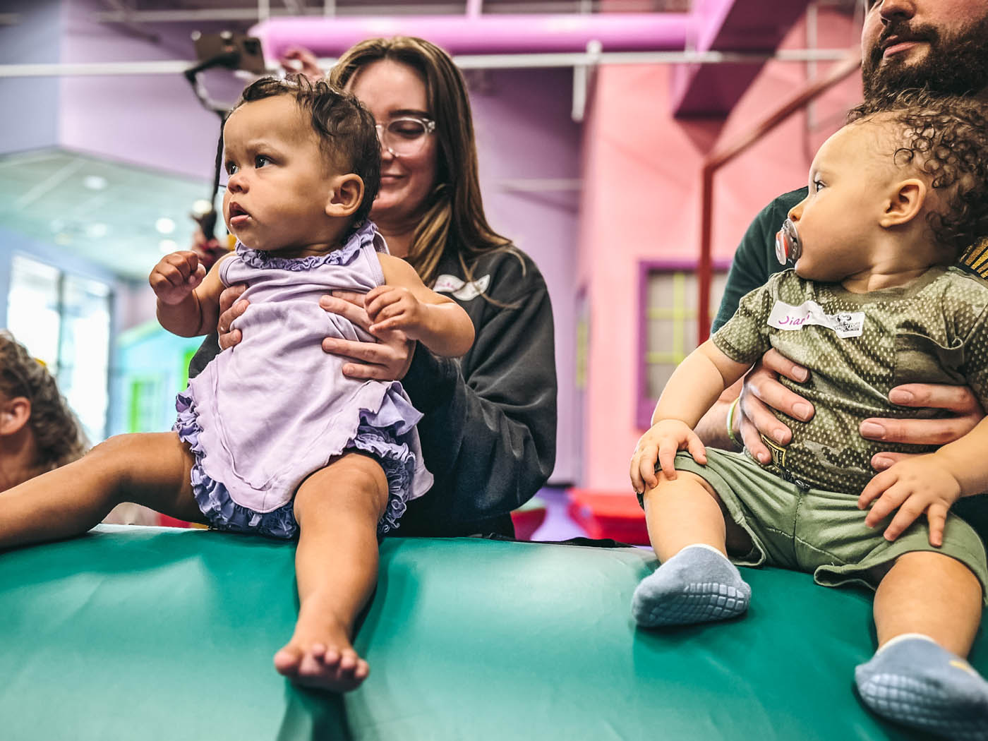 Kids and adults together at Romp n' Roll in Glen Allen, VA.