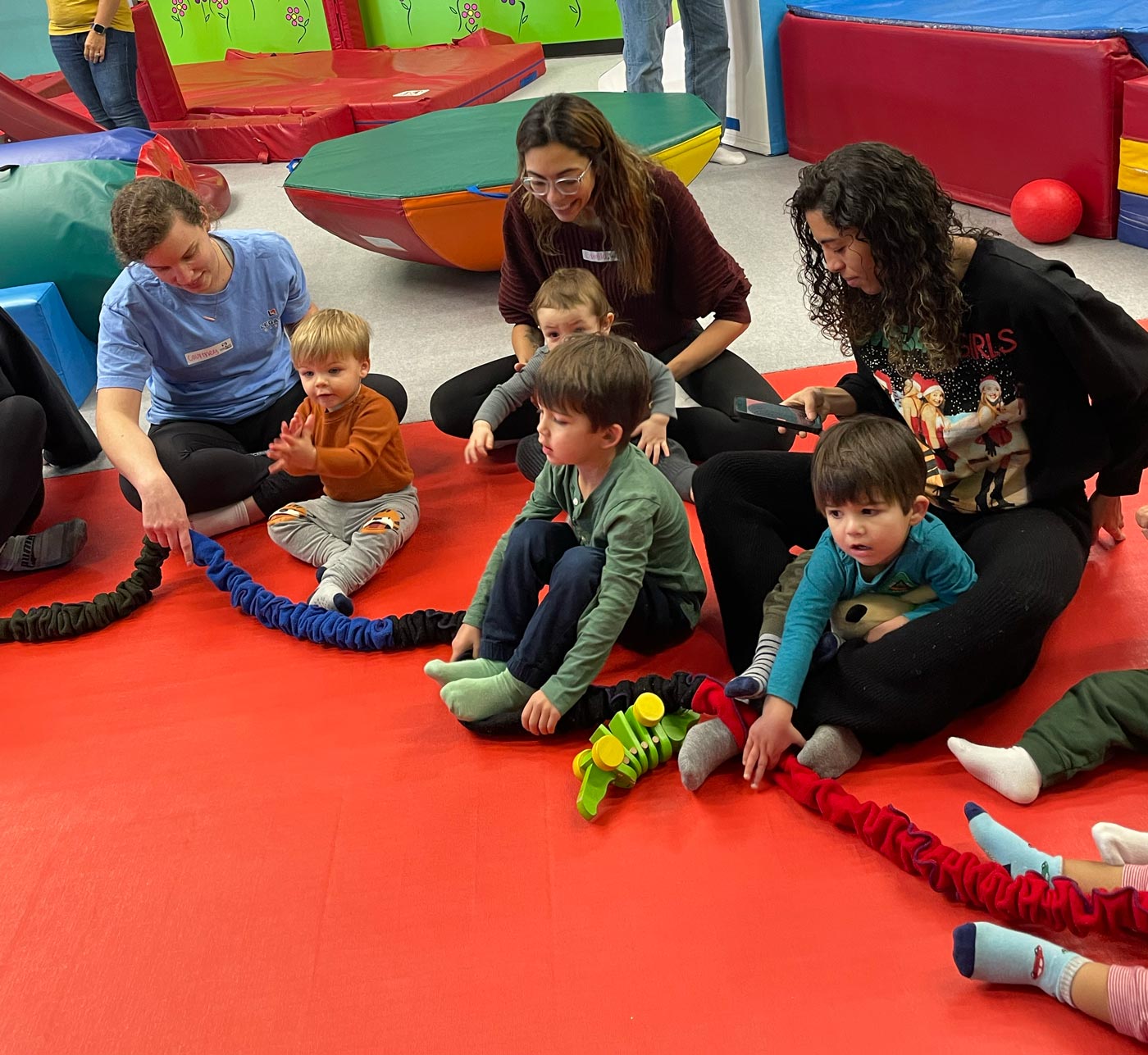 A group of boys enjoying one of Romp n' Roll's many fall camps in Willow Grove, PA. 