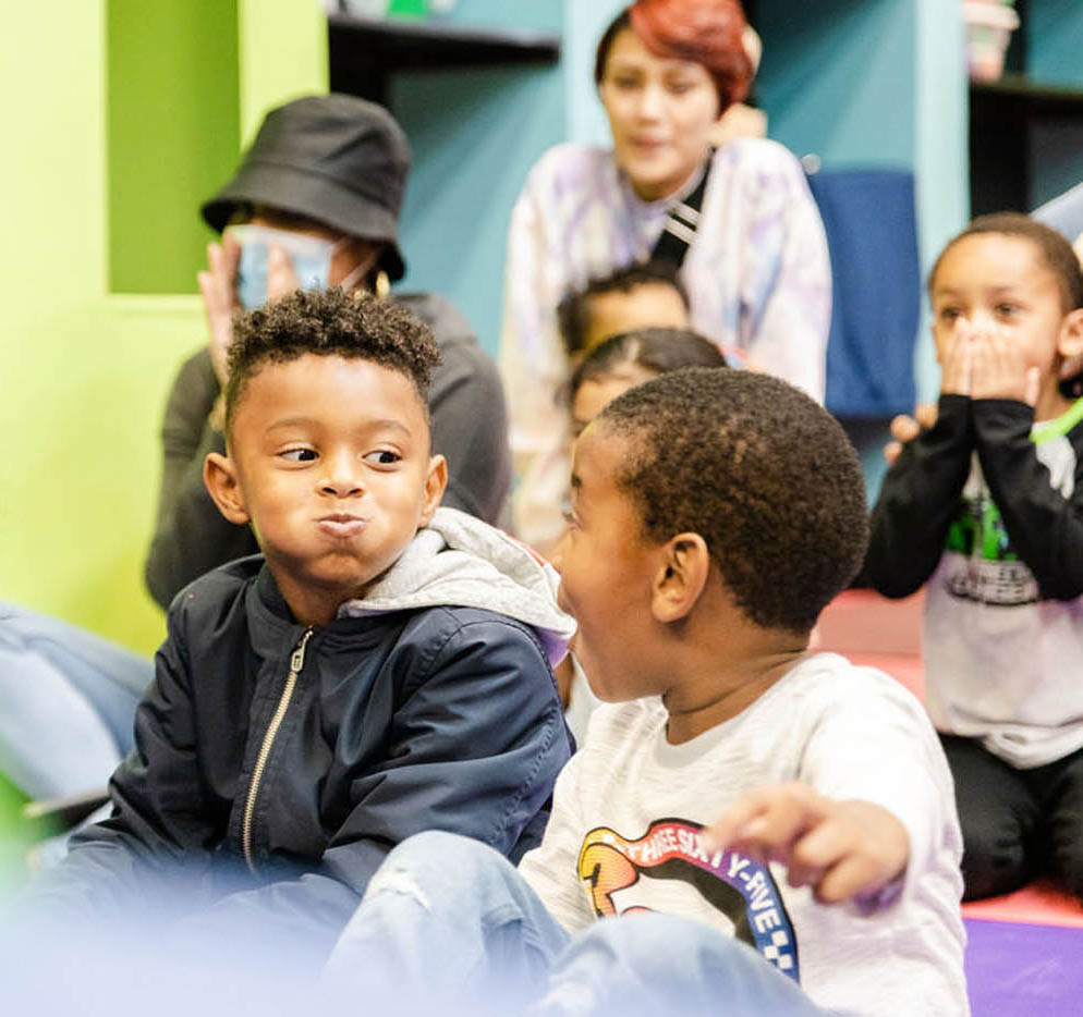 Two boys enjoying the kids birthday parties in Glen Allen, VA hosted by Romp n' Roll.