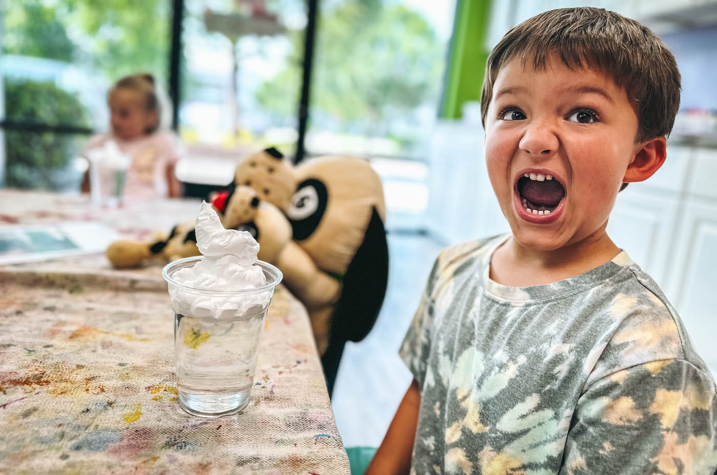 A young child in at one of the Romp n' Roll Katy classes for 4 year olds in Katy, TX