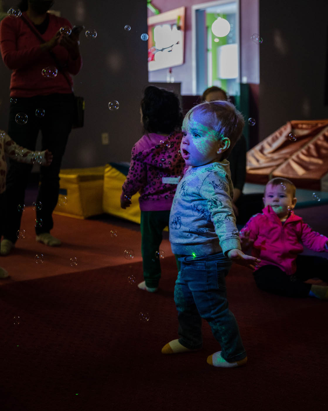 A boy enjoying the dance classes for 3 and 4 year olds at Romp n' Roll.